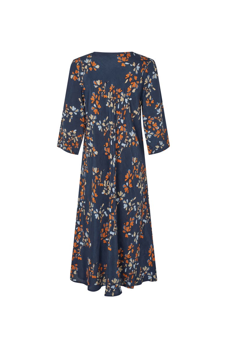 Masai Copenhagen MaNorelle V-Neck 3/4 Sleeve Midi Dress, Alternate, color, Autumnal
