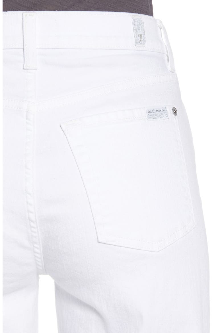 7 For All Mankind® Alexa High Waist Raw Hem Crop Wide Leg Jeans, Alternate, color, WHITE RUNWAY