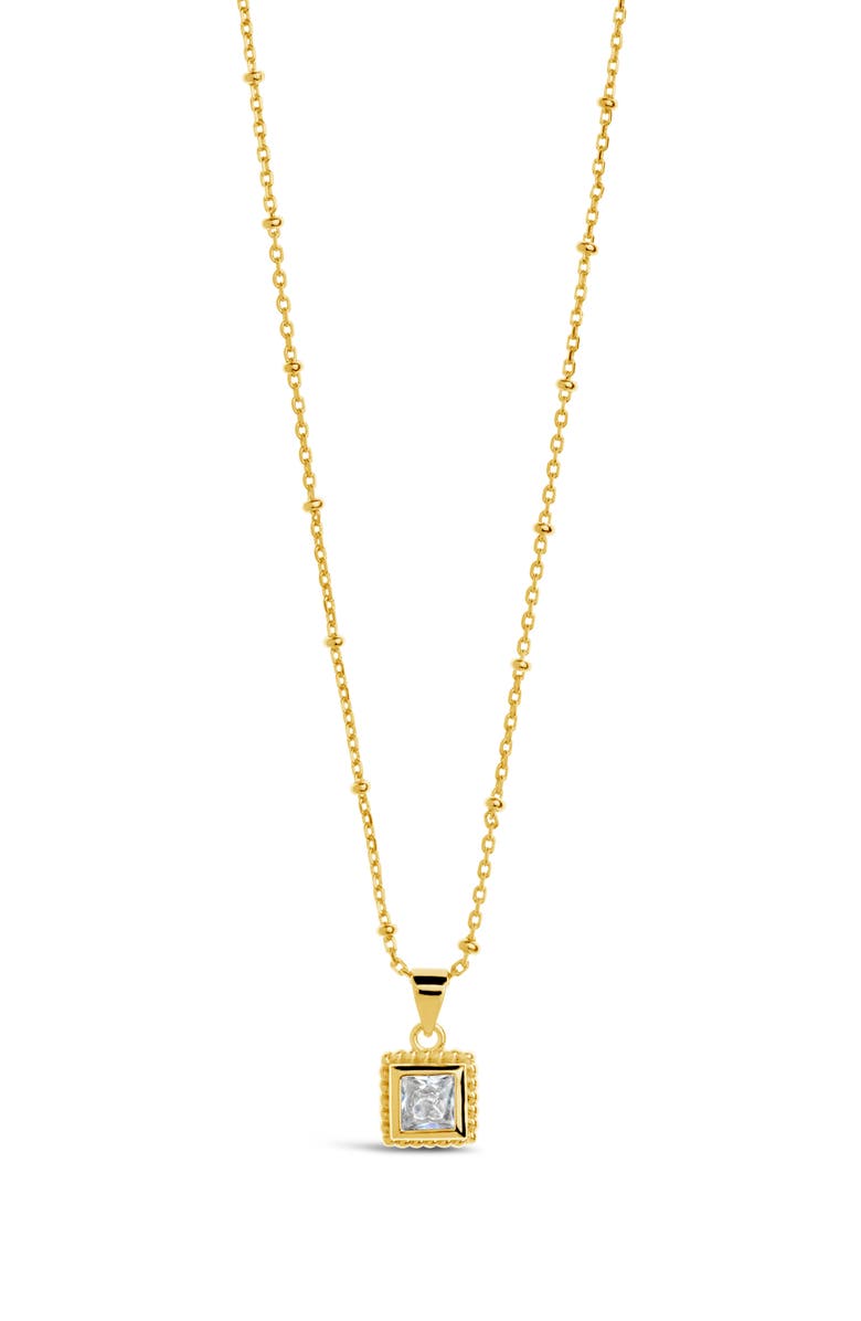 Sterling Forever Cassia Cubic Zirconia Pendant Necklace, Alternate, color, Gold