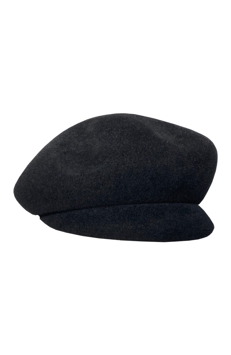 Binata Millinery Ami Sculptural Felt Cap, Alternate, color, Black