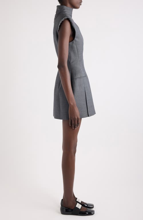 Givenchy Raw Edge Wool Sheath Dress In Gray