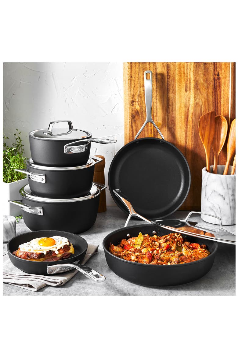 Alupro 10-Piece Aluminum Cookware Set, Alternate, color, BLACK