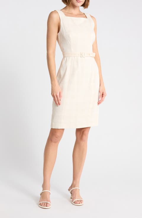 Vaille Belted Linen Blend Dress