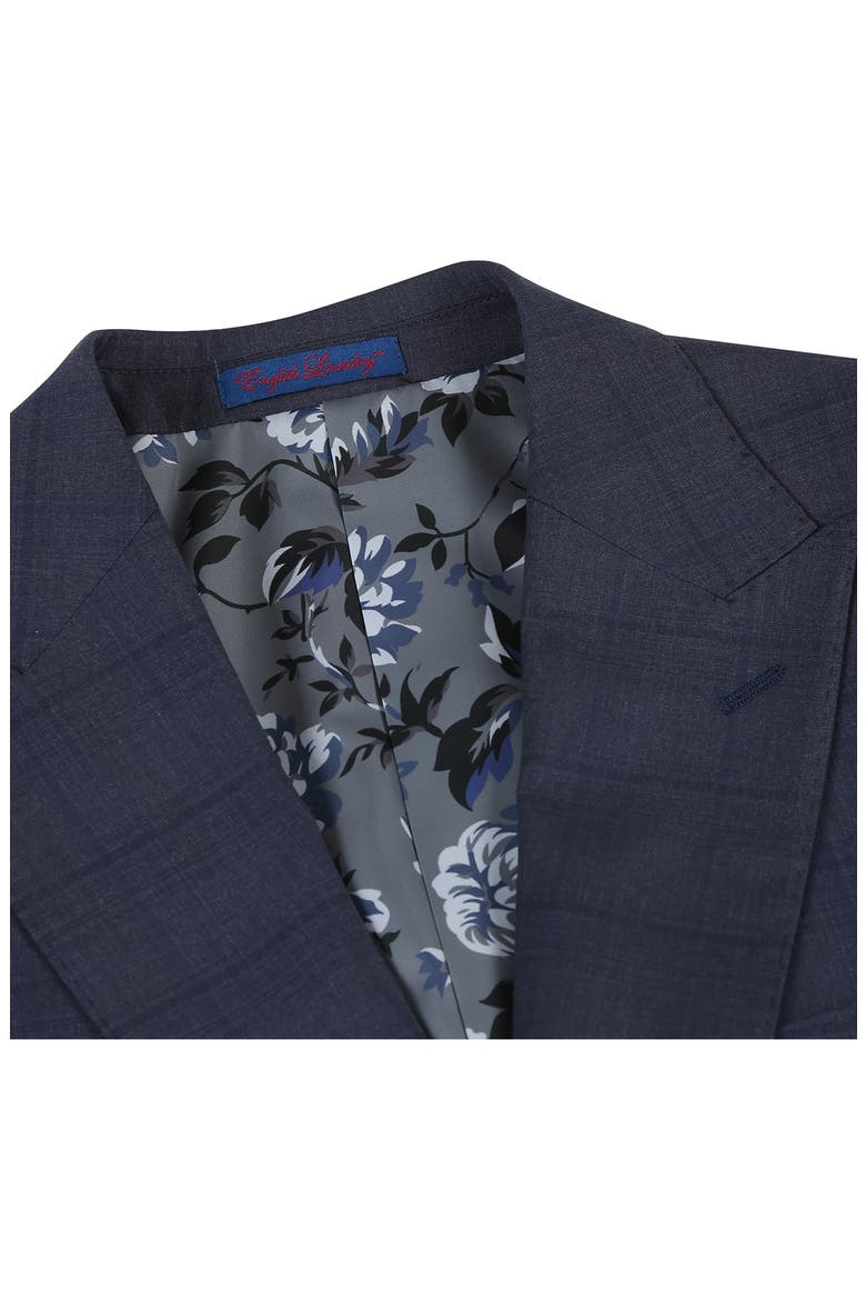 Plaid Trim Fit Peak Lapel Two-Piece Suit, Alternate, color, GRAY