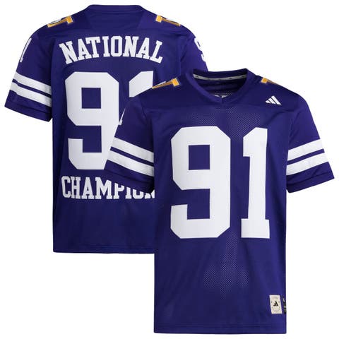 Men's adidas  Purple Washington Huskies 1991 National Championship Anniversary Icon Football Jersey