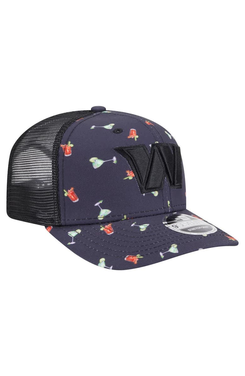 New Era Men's New Era  Navy/Black Washington Commanders Adventure Drinks Pattern 9SEVENTY Stretch-Snap Hat, Alternate, color, 