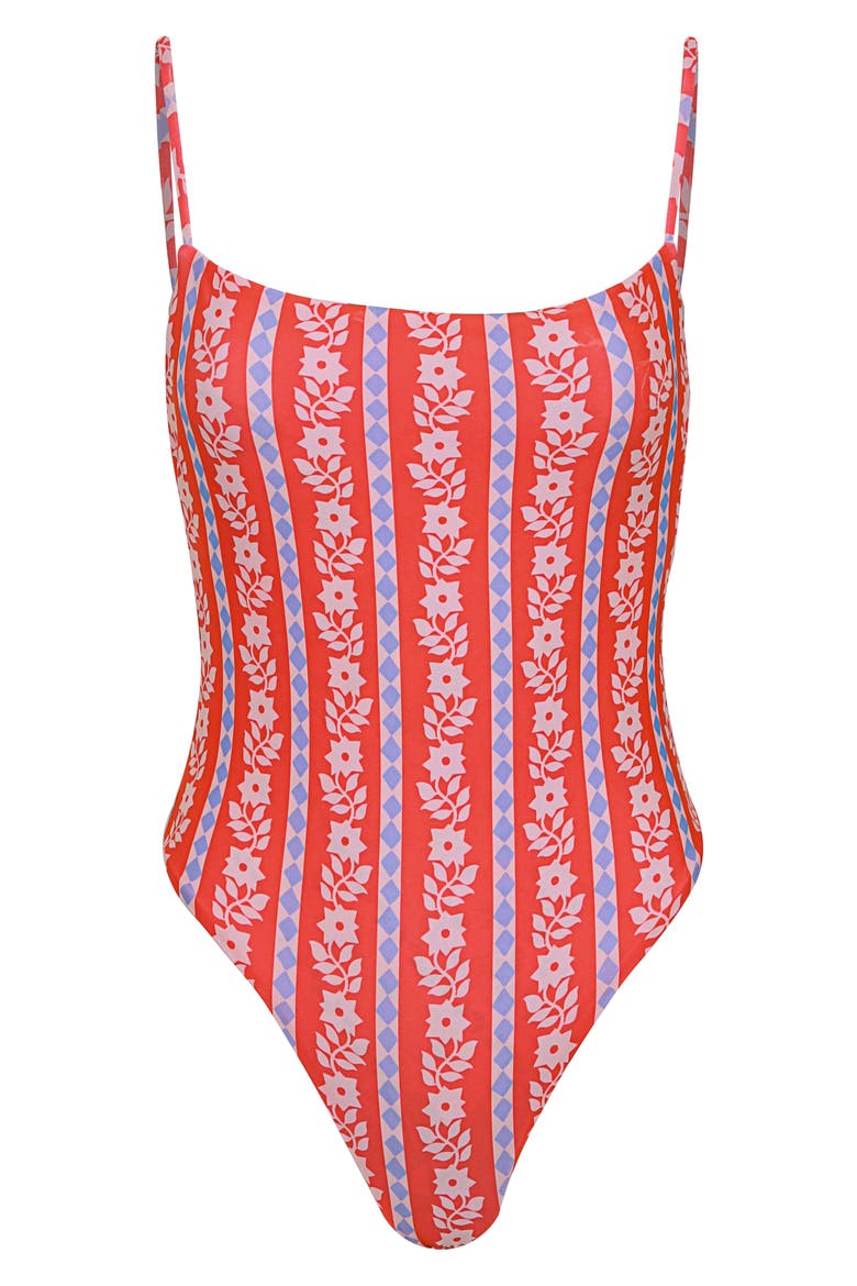 Vintage Bloom Callie Reversible One-Piece Swimsuit, Alternate, color, BRIGHT RED