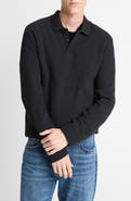 Vince Long Sleeve Basketweave Polo
