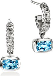 John Hardy Heishi Swiss Blue Topaz Drop Earrings