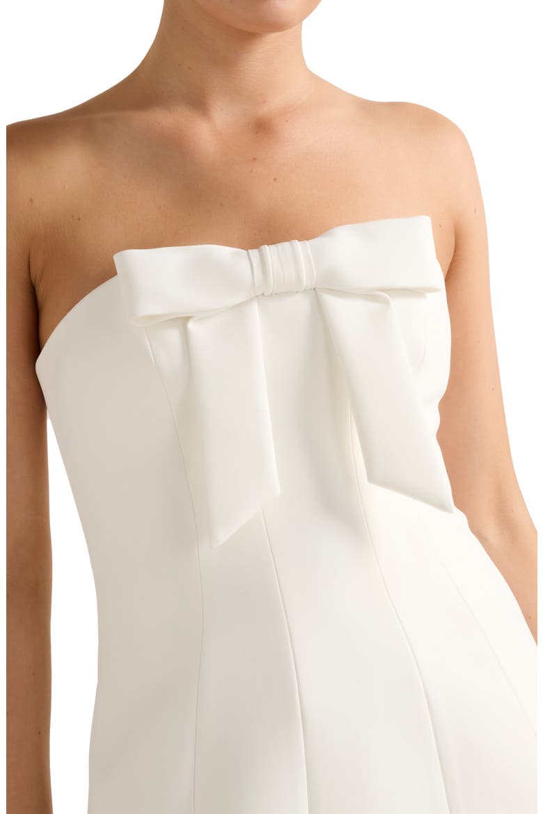 Harper Bow Detail Strapless Minidress, Alternate, color, PORCELAIN