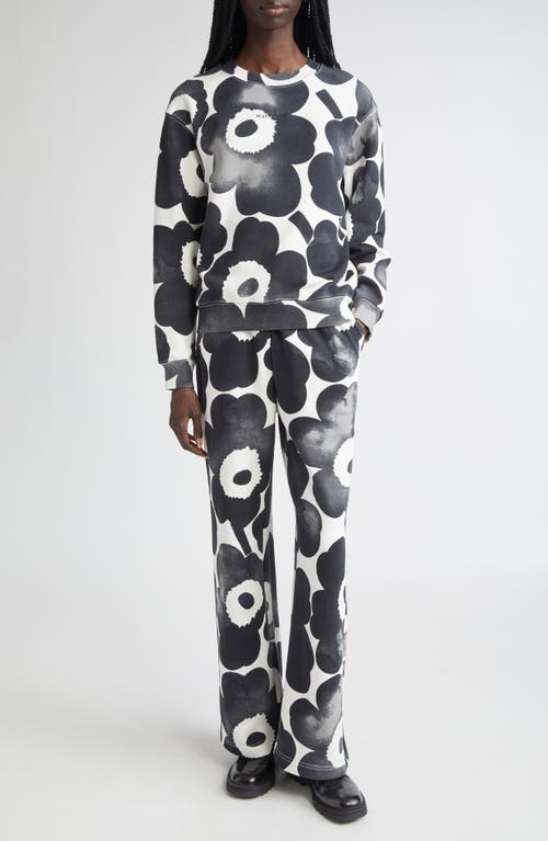 Marimekko Unikko Floral French Terry Sweatpants In Black