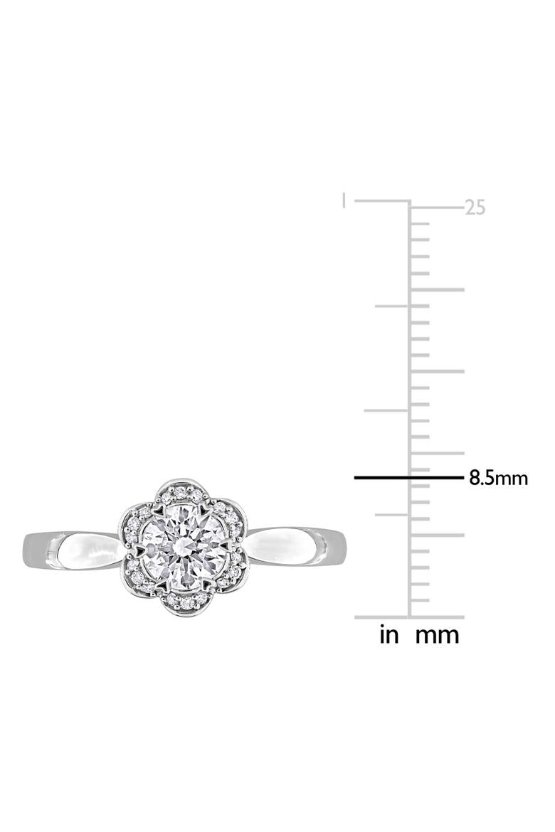 Lab-Grown Diamond Flower Ring 14k White Gold, Alternate, color, White Gold