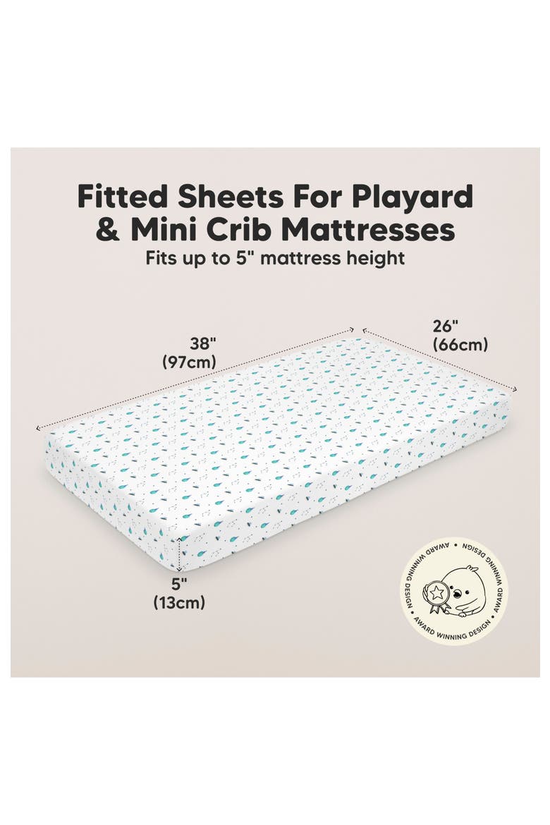 Soothe Fitted Mini Crib Sheet, Alternate, color, Space Quest