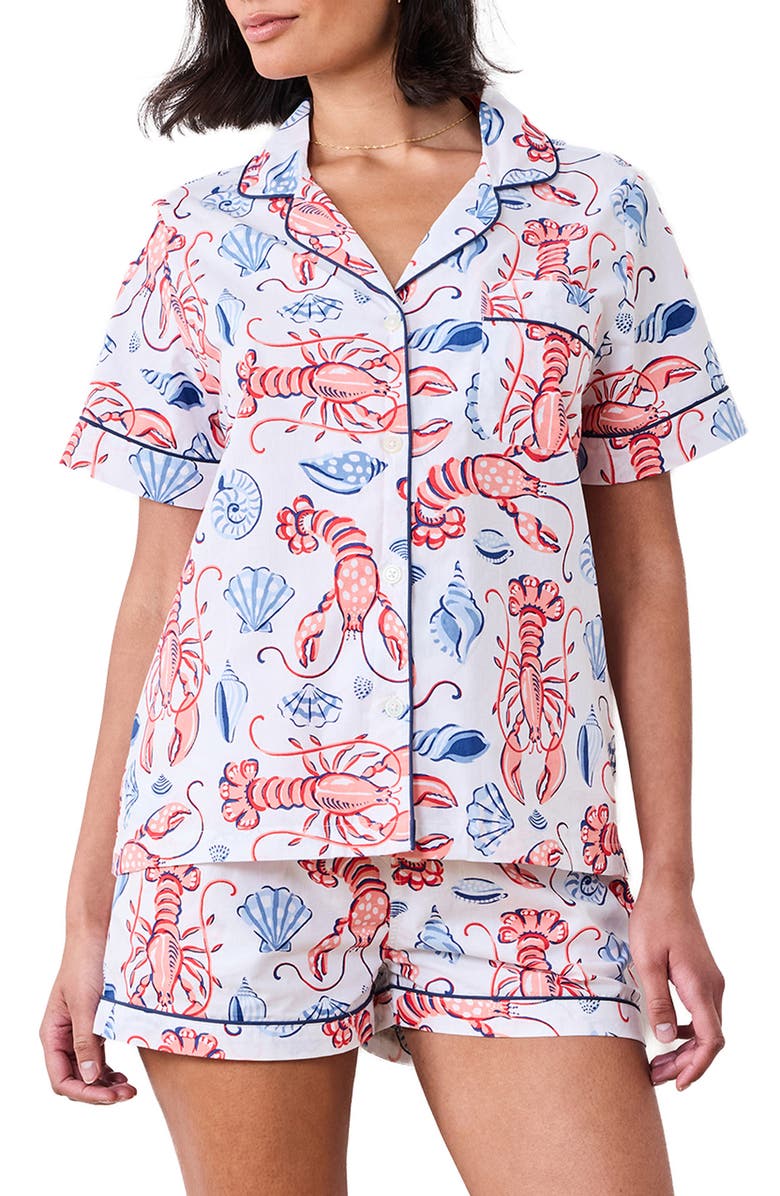 Printfresh Cotton Poplin Short Pajamas, Main, color, Cloud