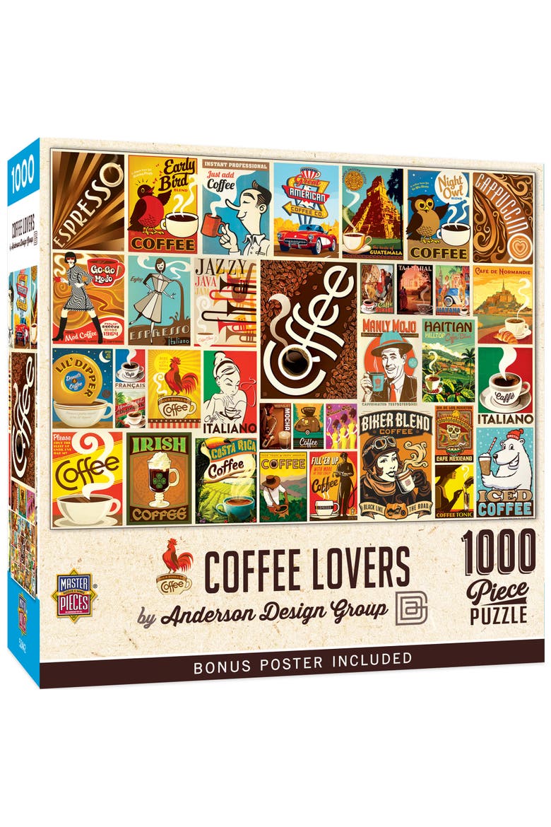 Coffee Lovers 1000 Piece Jigsaw Puzzle, Main, color, Multicolor