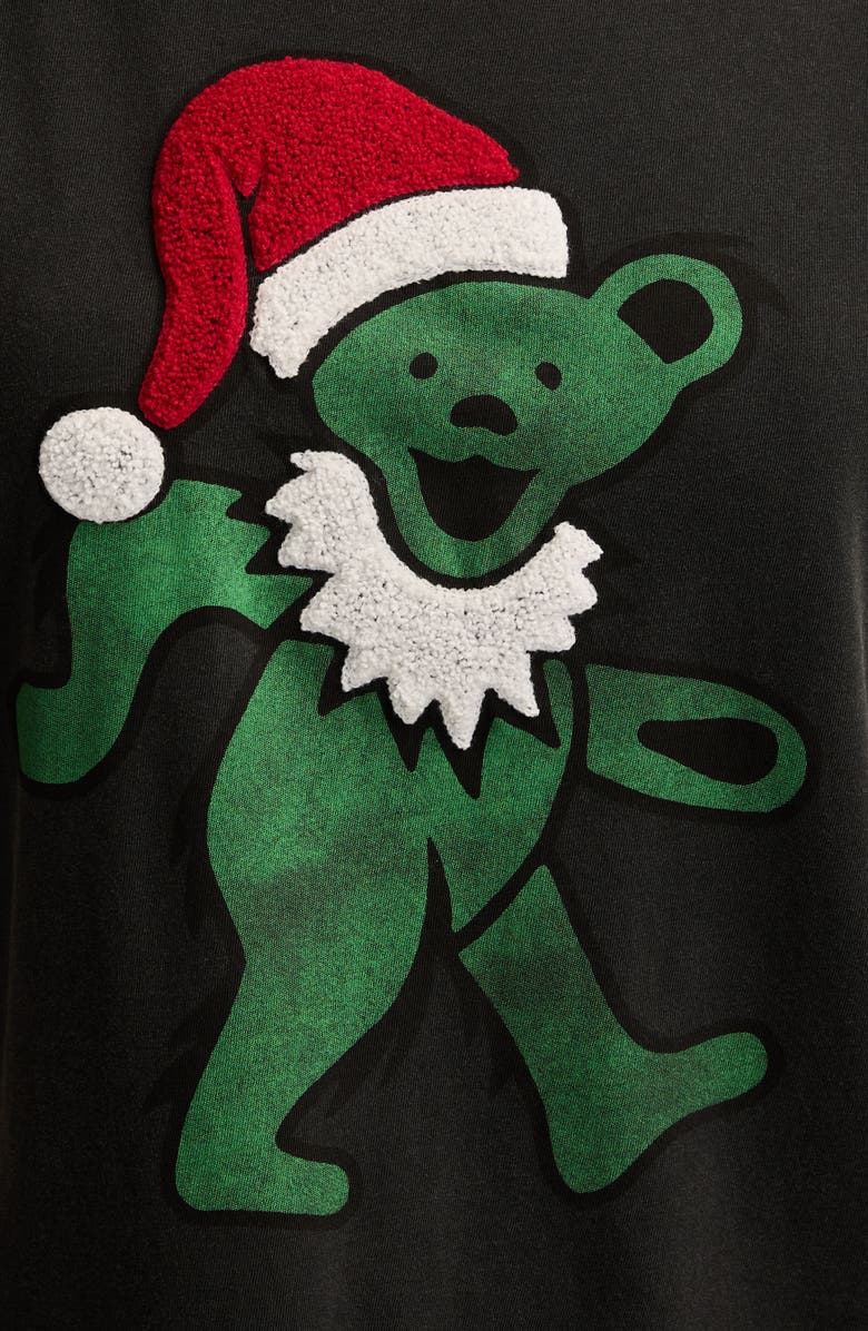 Lucky Brand Grateful Dead Santa Bear Cotton Graphic T-Shirt, Alternate, color, Jet Black