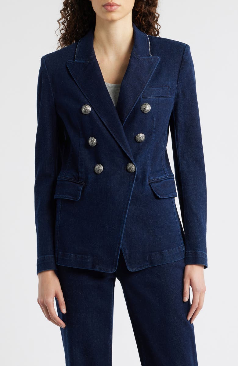 KOBI HALPERIN Cera Double Breasted Denim Jacket, Main, color, Indigo