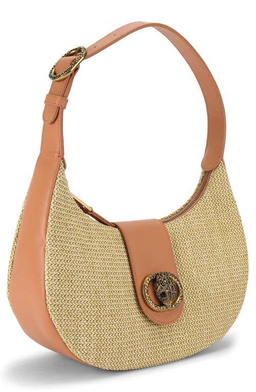 Kurt Geiger London Chelsea Woven Hobo In Open Beige