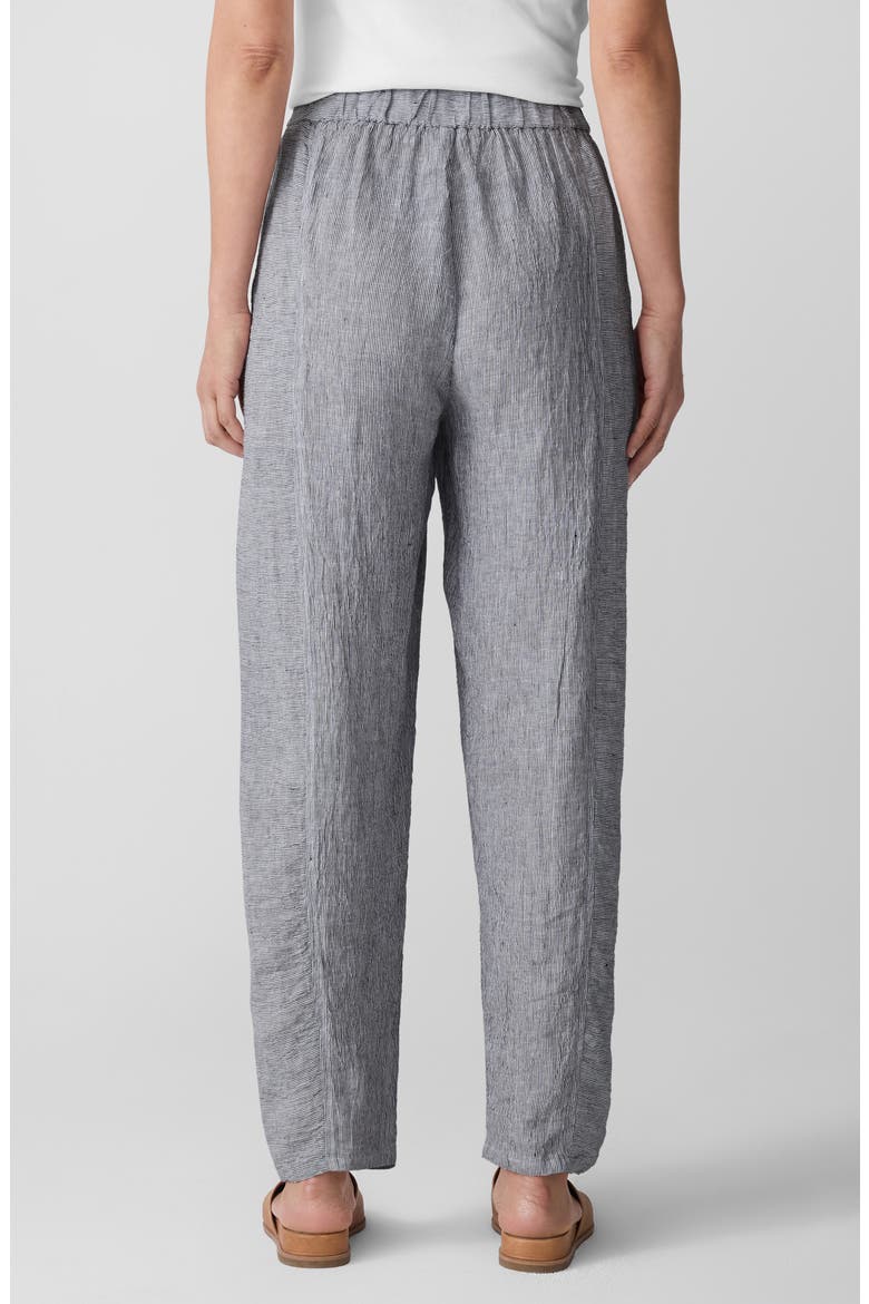 Stripe Organic Linen Lantern Pants, Alternate, color, INK