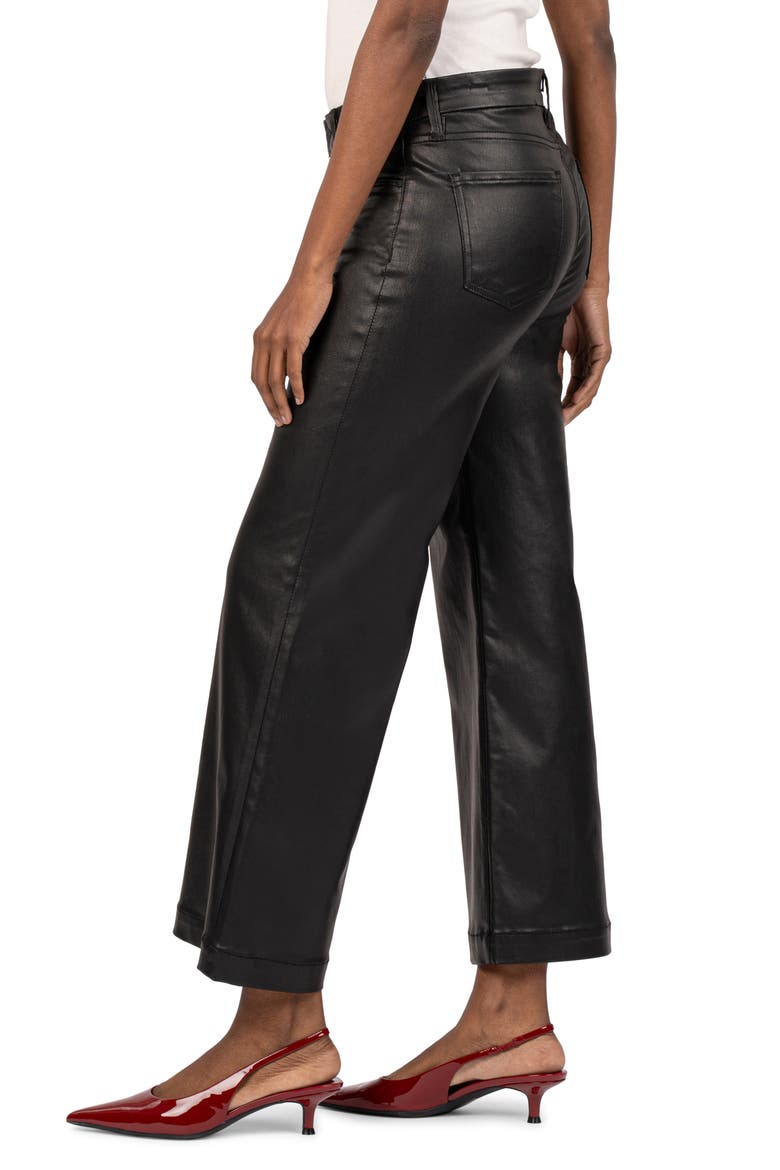 Meg Coated High Waist Wide Leg Jeans, Alternate, color, BLACK JM
