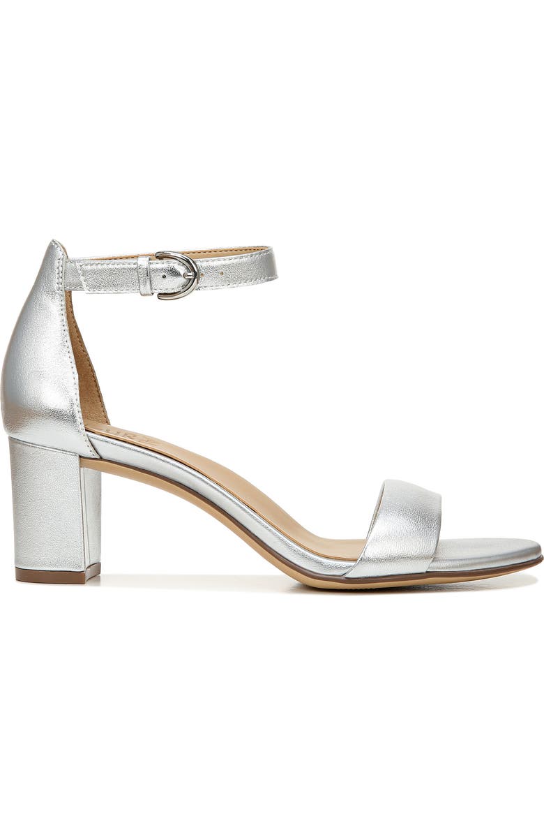 Naturalizer True Colors Vera Ankle Strap Sandal, Alternate, color, Silver Leather