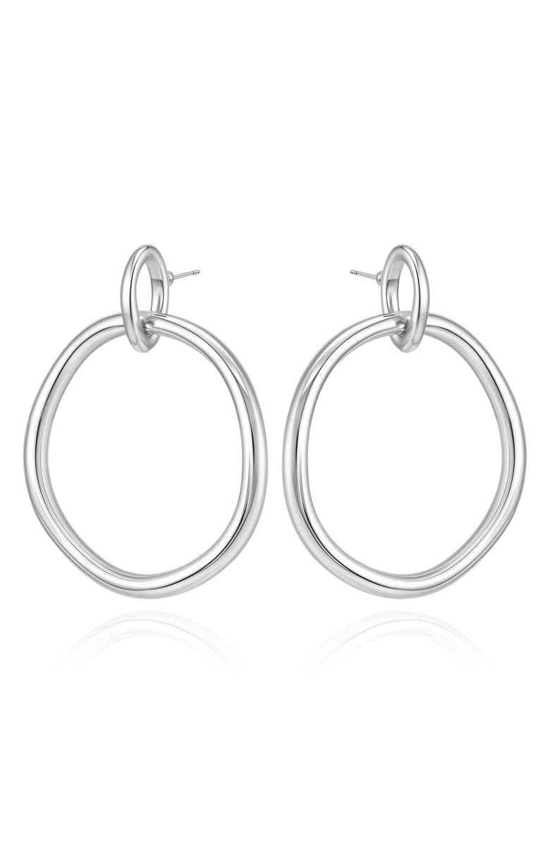 Vince Camuto Hoop Drop Earrings, Main, color, Silver