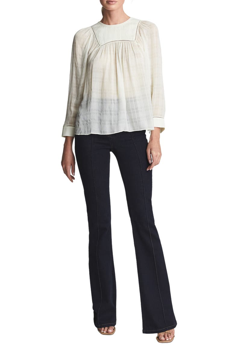 Marcia Pleat Yoke Peasant Blouse, Alternate, color, WHITE
