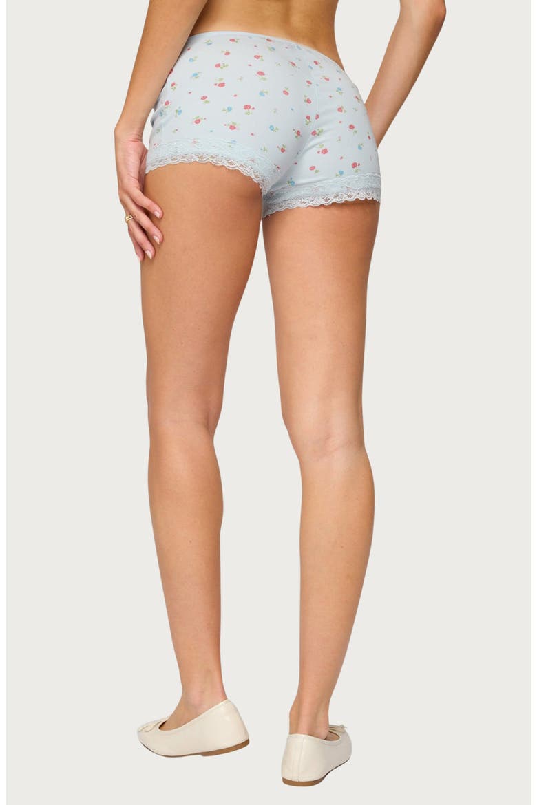 Aurea Floral Lace Micro Shorts, Alternate, color, LIGHT-BLUE