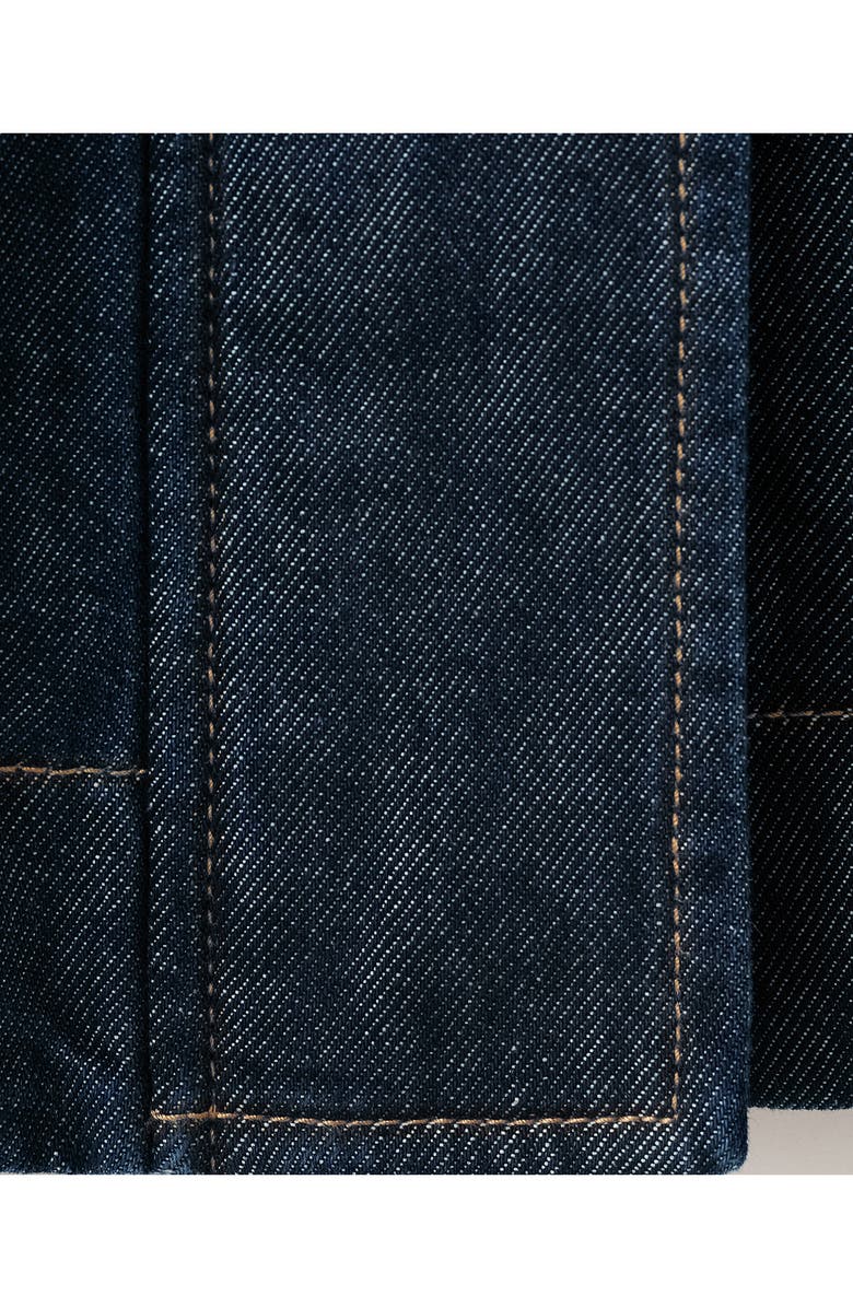 MANGO Gathered Waist Denim Parka, Alternate, color, Open Blue