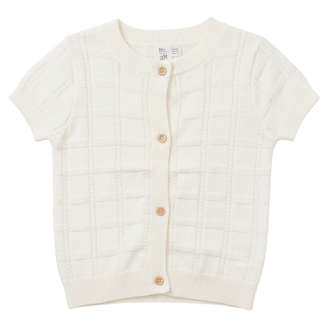 Short Sleeve Checkered Cotton Knit Sweater (Toddler, Little Kid & Big Kid)