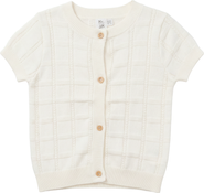 Mr. Mr. Short Sleeve Checkered Cotton Knit Sweater