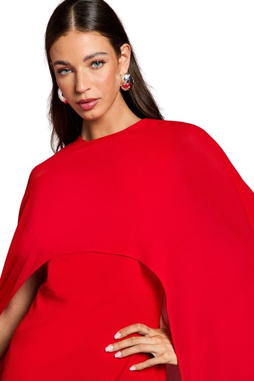 Coast Cape Sleeve Maxi Dress In Red