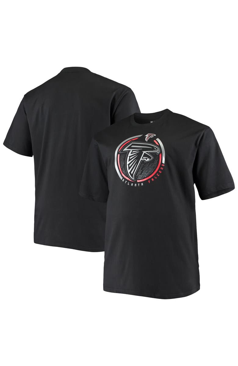 FANATICS Men's Fanatics Branded Black Atlanta Falcons Big & Tall Color Pop T-Shirt, Main, color, 