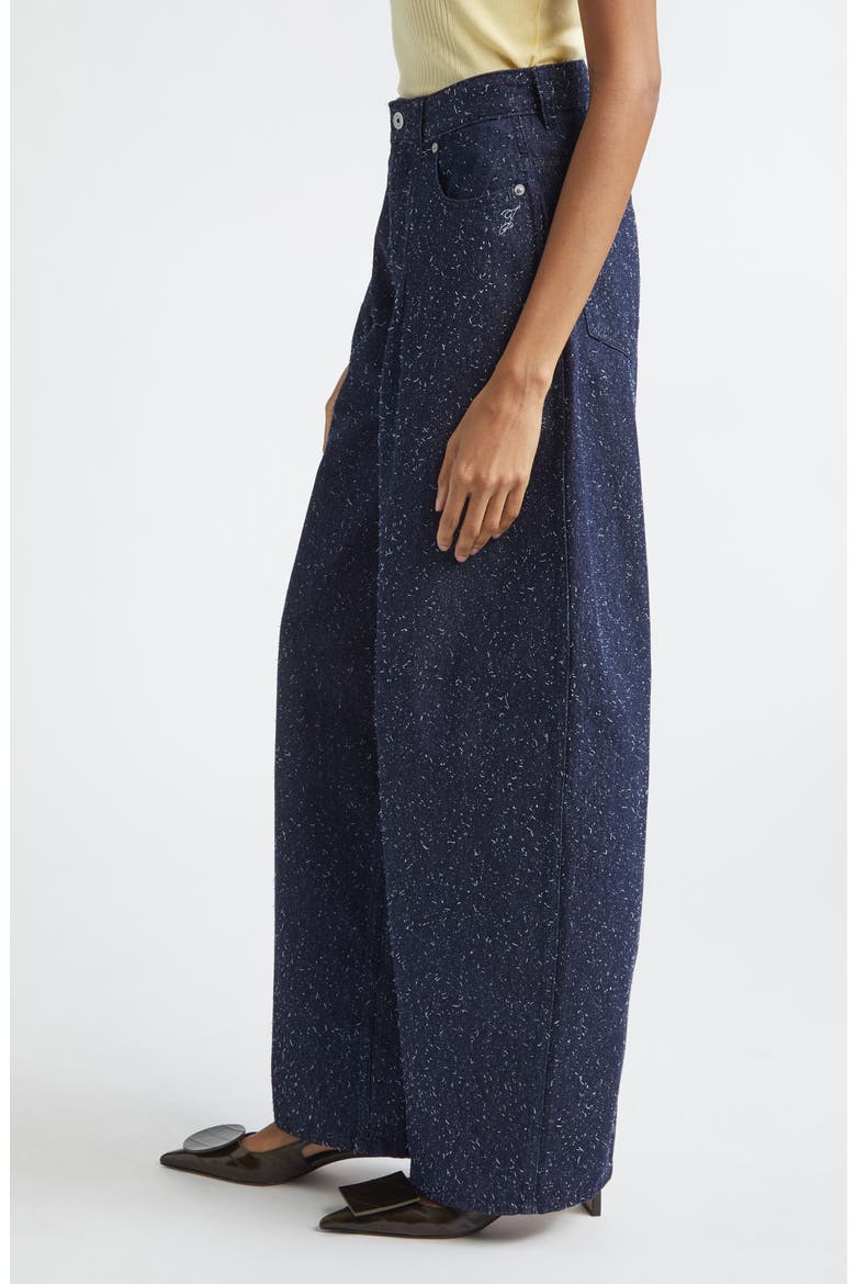 Le de Nimes Ovalo High Waist Barrel Leg Jeans, Alternate, color, NAVY