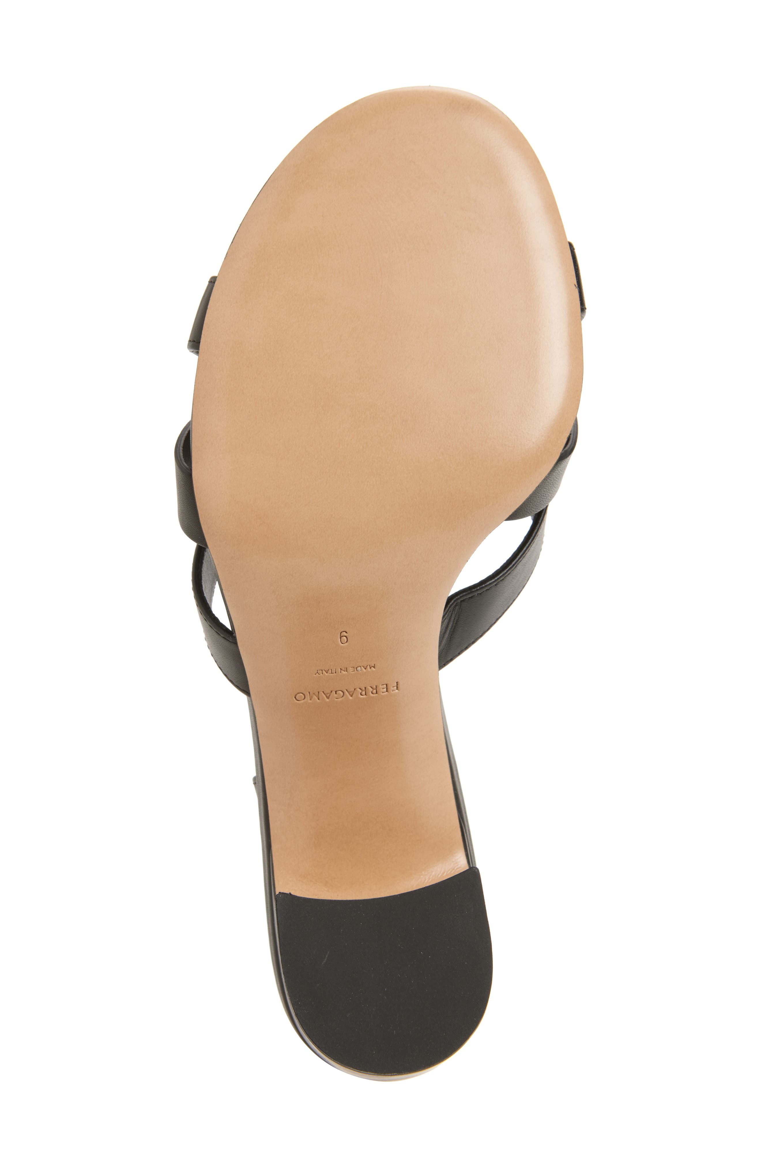 FERRAGAMO Lumya Gancio Ankle Strap Block Heel Sandal, Alternate, color, Black