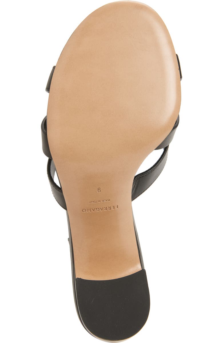 FERRAGAMO Lumya Gancio Ankle Strap Block Heel Sandal, Alternate, color, Black