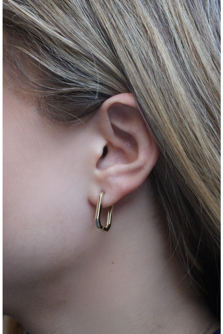 U-Hoop Earrings, Alternate, color, GOLD