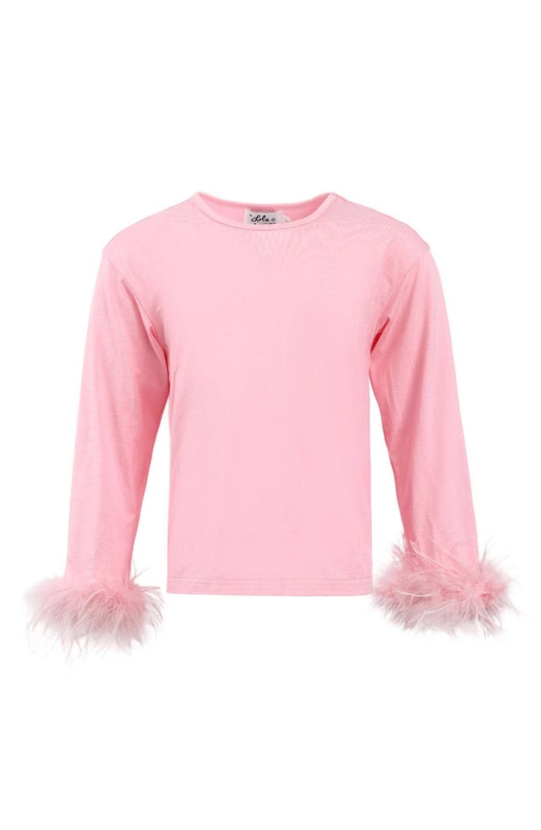 Lola + The Boys Pretty Feather Long Sleeve, Alternate, color, Pink