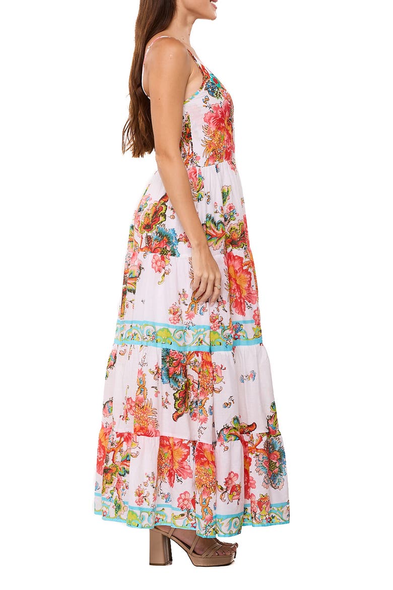 Floral Maxi Dress, Alternate, color, WHITE