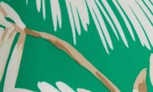 Anne Klein High Waist Print Pull-on Wide Leg Pants In Tropical Green Multi