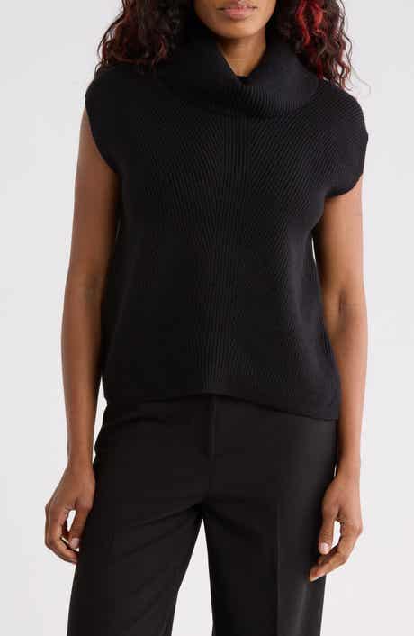Cowl Neck Sleeveless Tunic Sweater