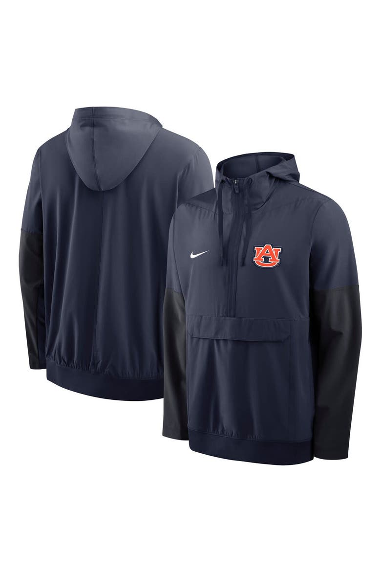 Men's Nike Navy Auburn Tigers Anorak Half-Zip Hoodie Jacket, Alternate, color, Navy