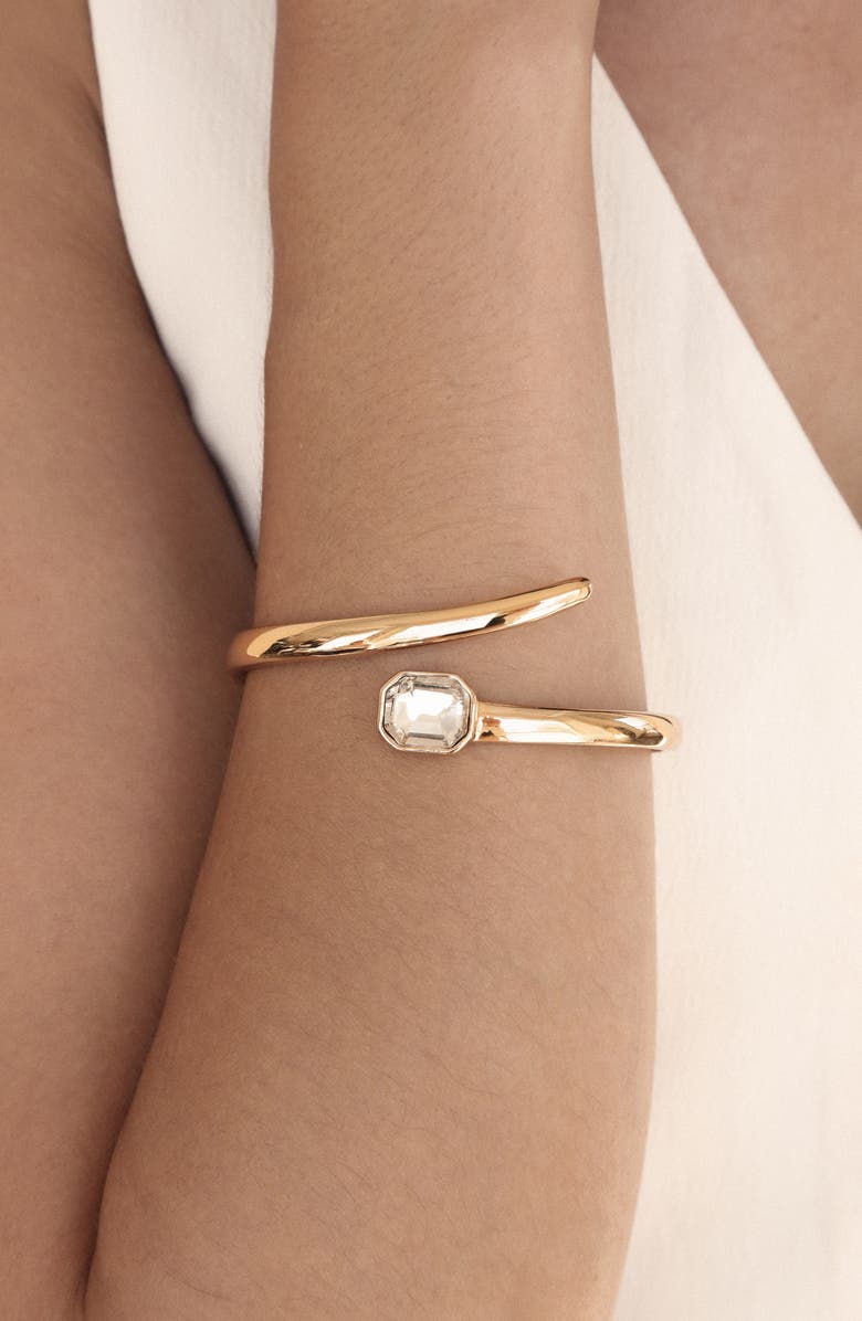 Ettika Deco Crystal Hinge Bracelet, Alternate, color, Gold