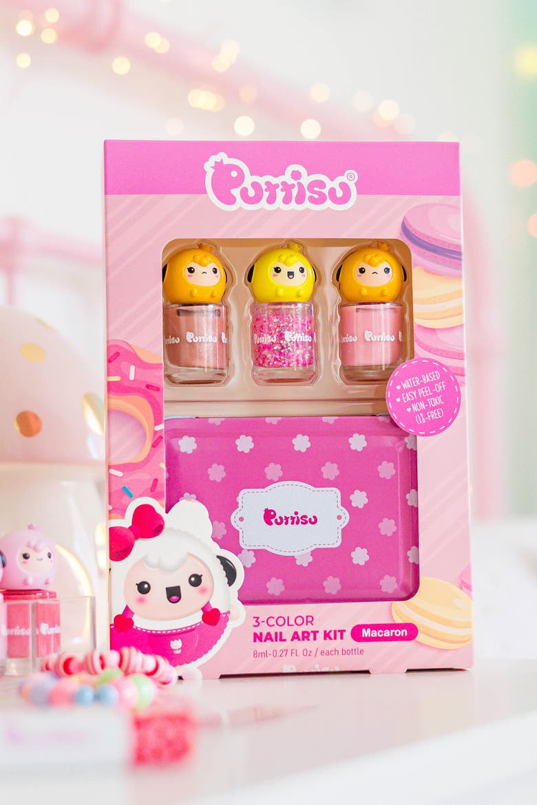 Water Based Peel Off Kids 3 Color Nail Polish Set, Alternate, color, Macaron