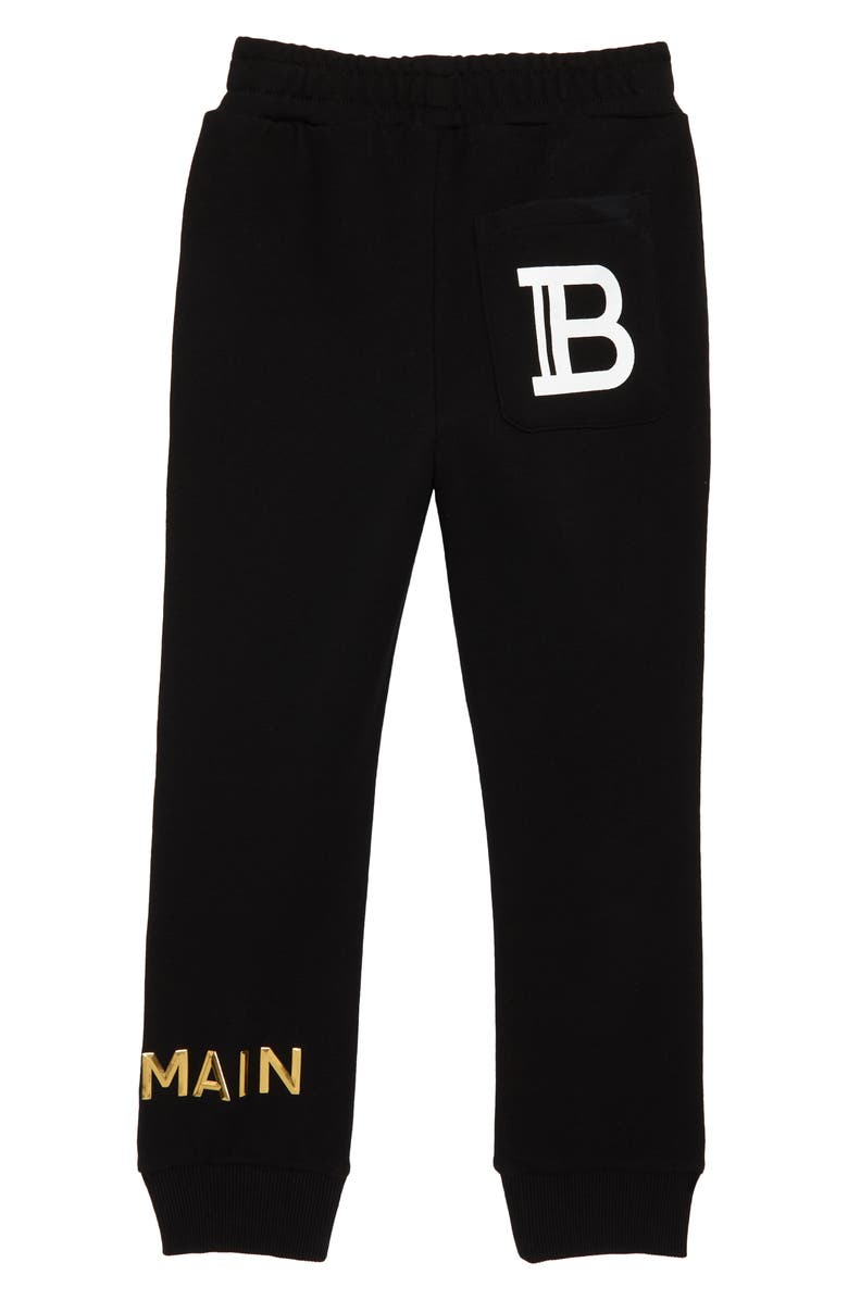 Balmain Kids' Logo Cotton Sweatpants, Alternate, color, 