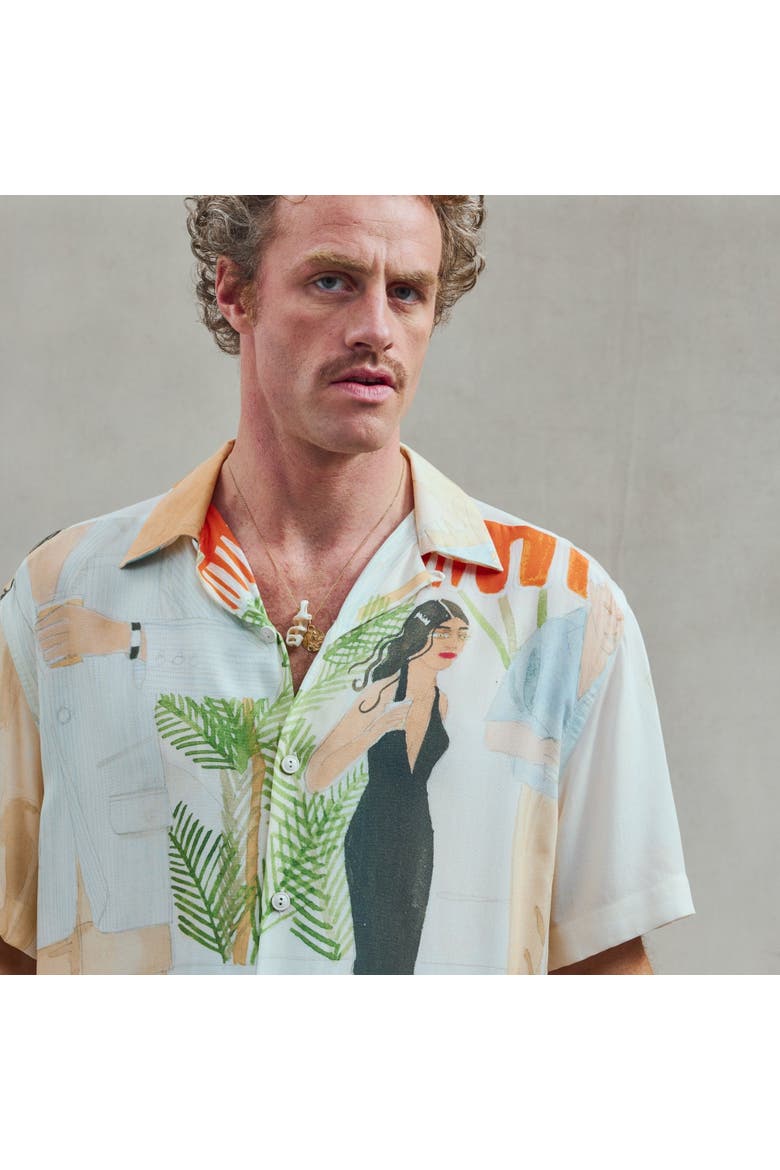 Printed Cocktail Shirt, Alternate, color, Motif-Cocktail