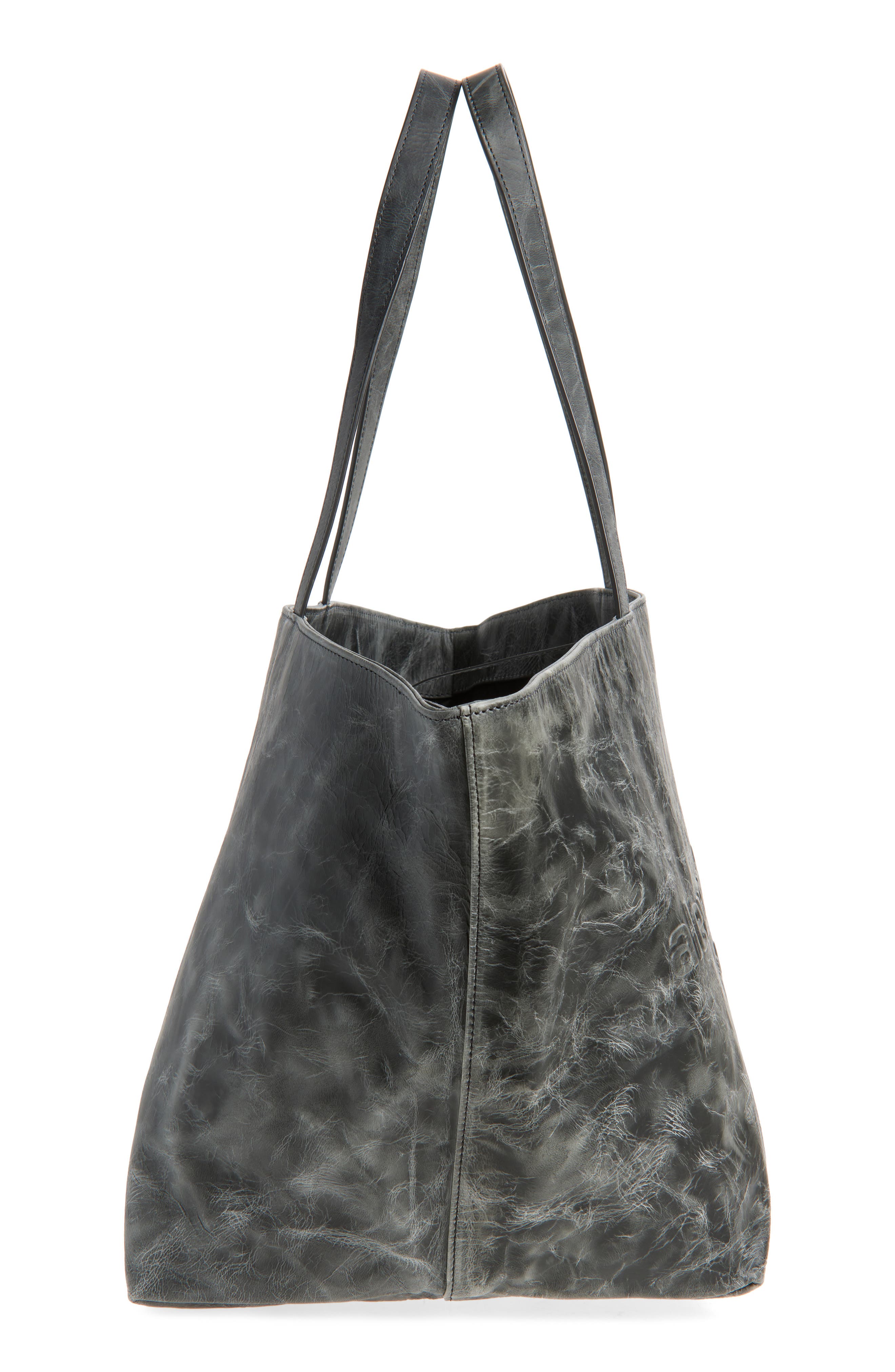 Alexander Wang Punch Logo Distressed Leather Tote, Alternate, color, 