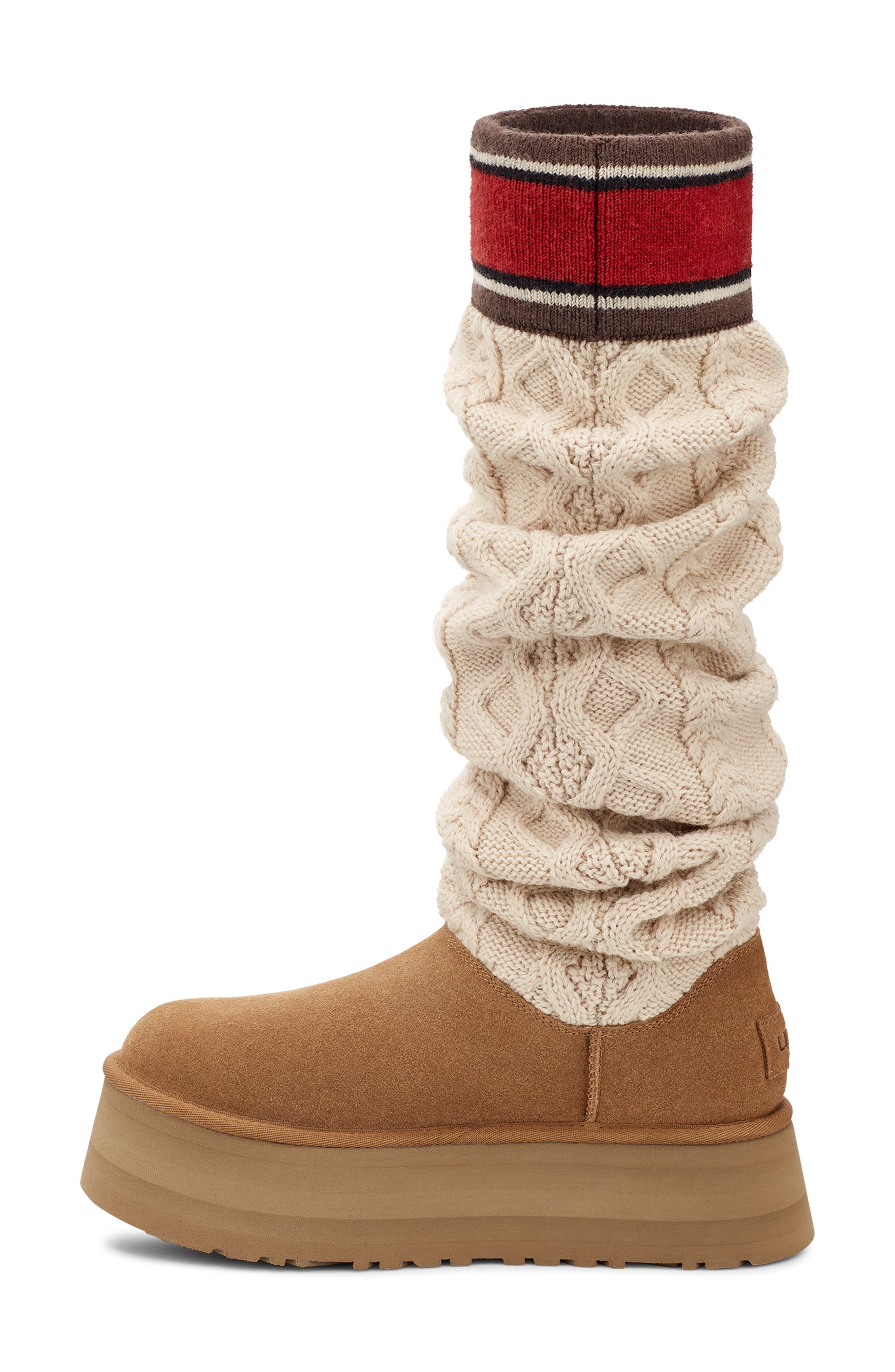 Sweater Letter Tall Boot, Alternate, color, CHE