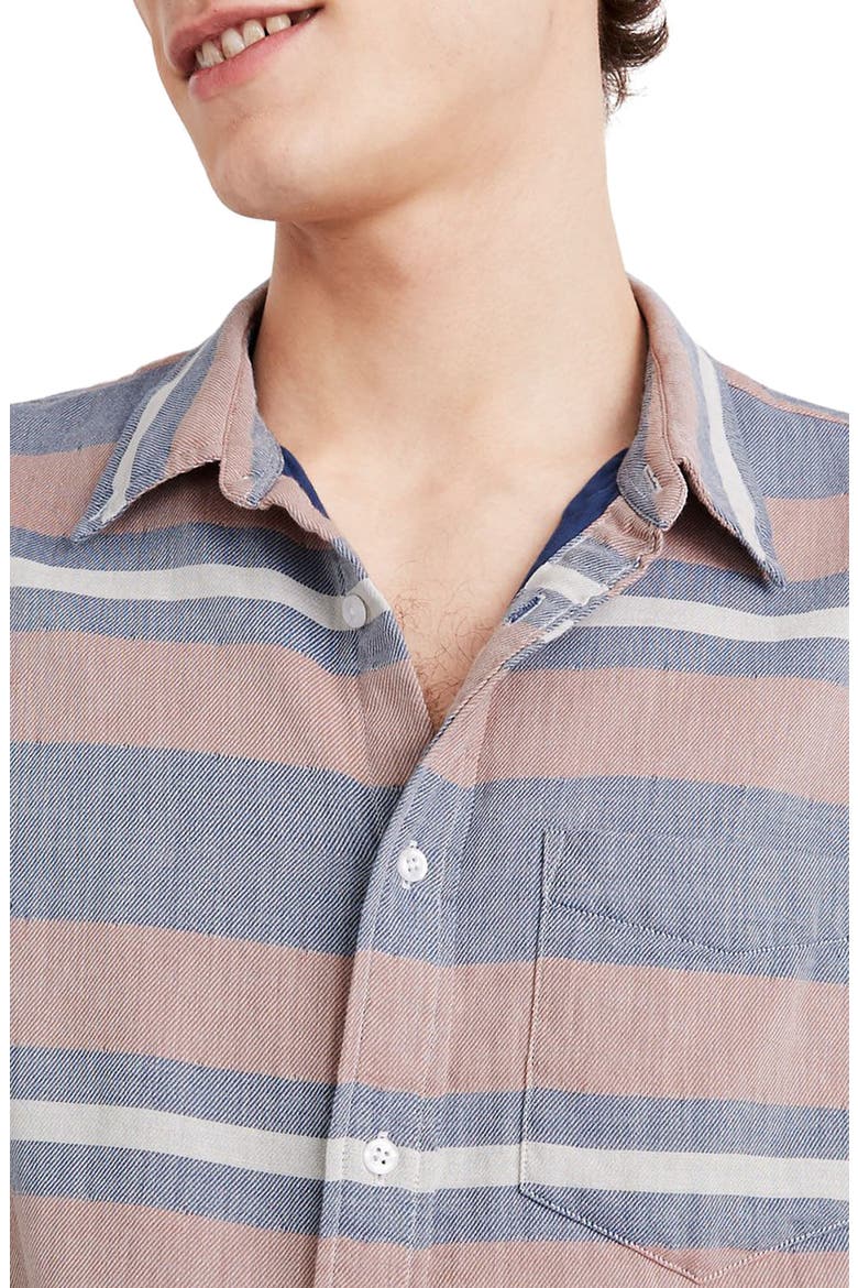 Ransell Stripe Double Weave Perfect Short Sleeve Shirt, Alternate, color, THROW STRIPE FADED ROSEBUD