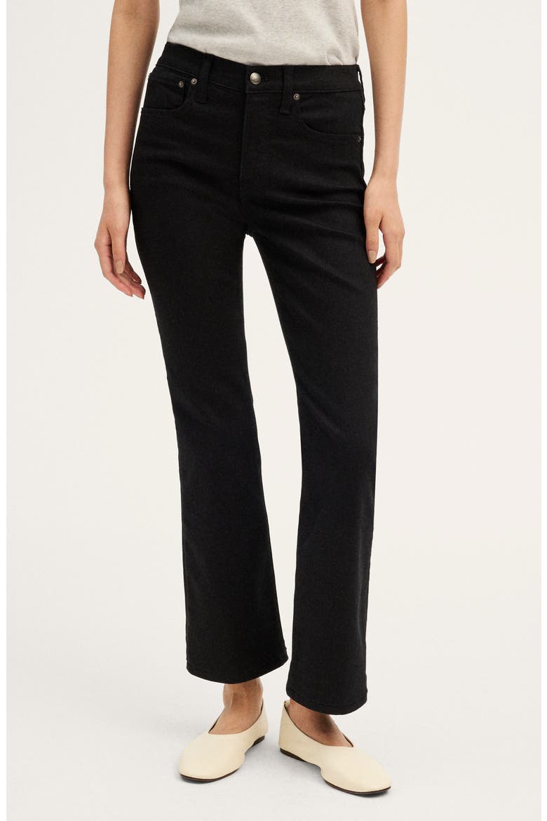The Flare Crop Super Stretch Jeans, Main, color, BLACK RINSE WASH
